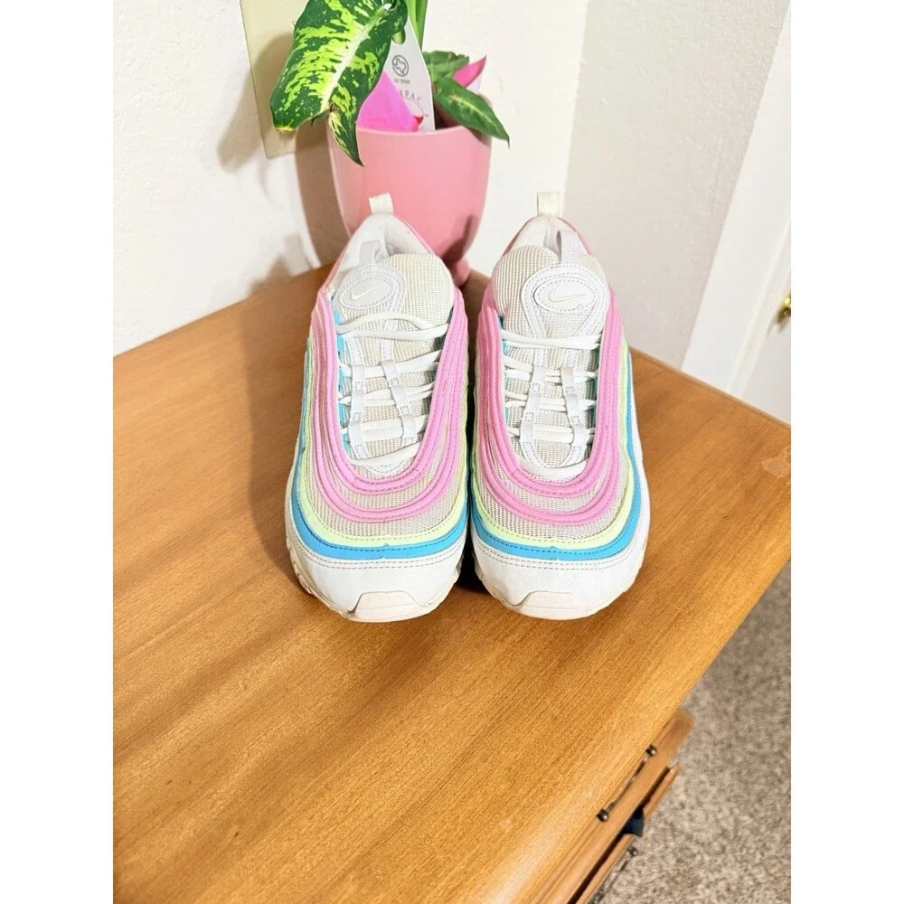Nike Air Max 97 White Barely Volt Platinum Tint Women's Size 9.5 CW7017-1